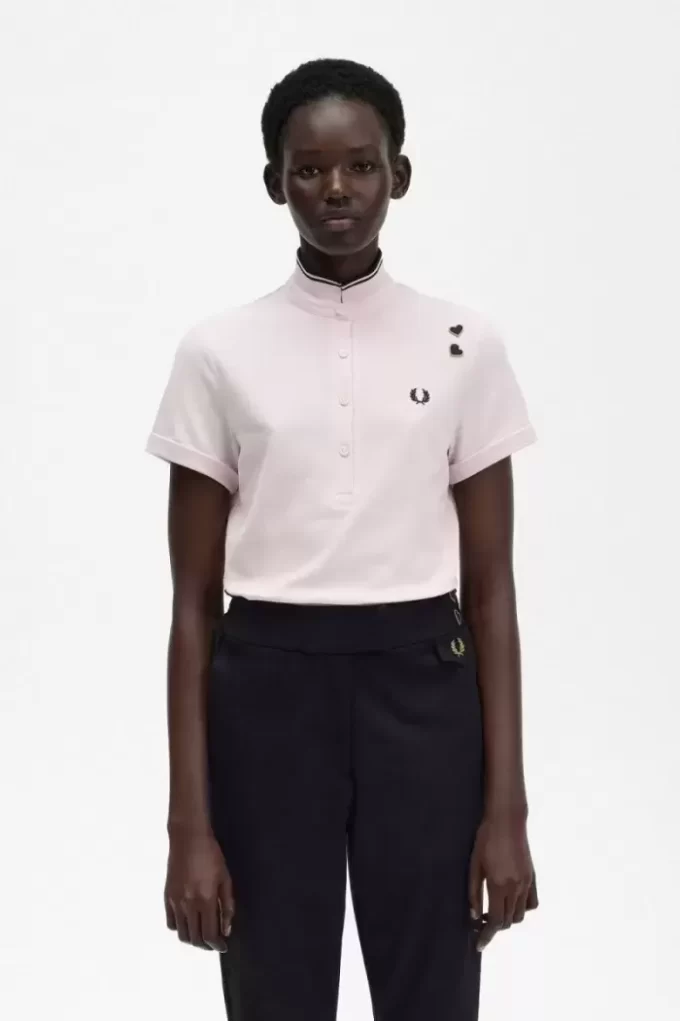 Polo de piqué con ribete para mujer