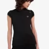 Polo de punto metalizado para mujer