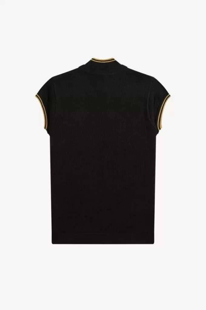 Polo de punto metalizado para mujer