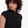 Polo de punto metalizado para mujer