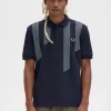 Polo de rayas con efecto glitch para hombre