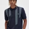 Polo de rayas con efecto glitch para hombre