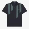 Polo de rayas con efecto glitch para hombre