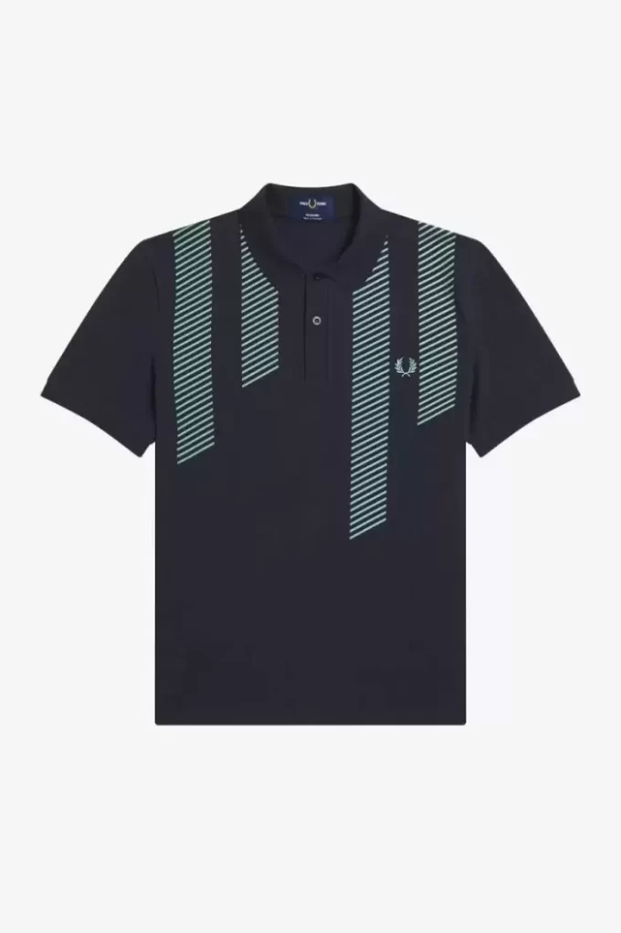 Polo de rayas con efecto glitch para hombre