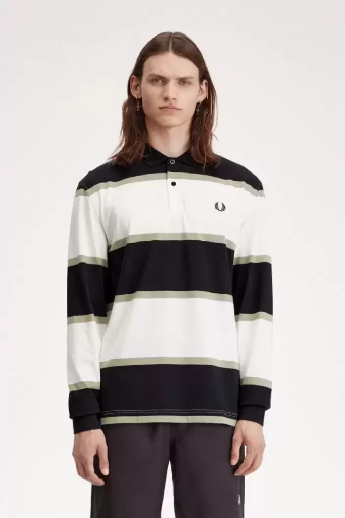 Polo de rayas relajadas para hombre Polo de rayas relajadas para hombre