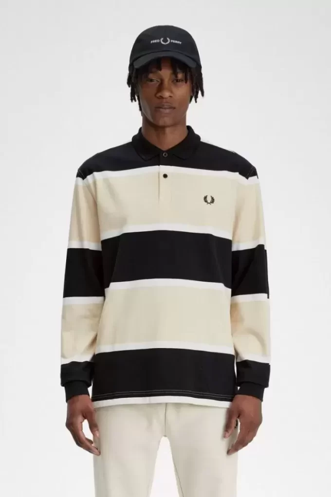 Polo de rayas relajadas para hombre Polo de rayas relajadas para hombre