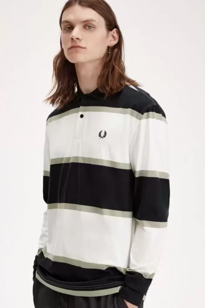 Polo de rayas relajadas para hombre Polo de rayas relajadas para hombre