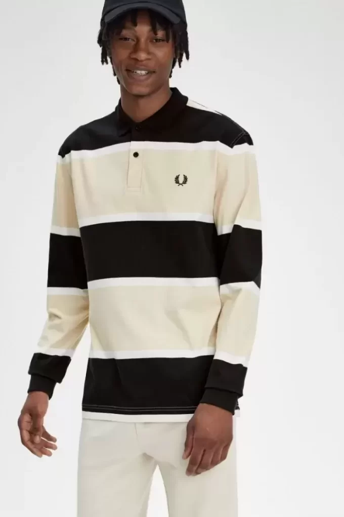 Polo de rayas relajadas para hombre Polo de rayas relajadas para hombre