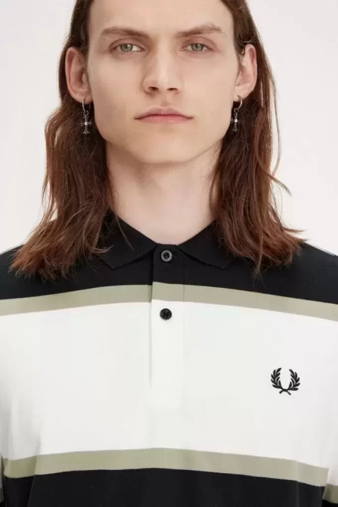 Polo de rayas relajadas para hombre Polo de rayas relajadas para hombre