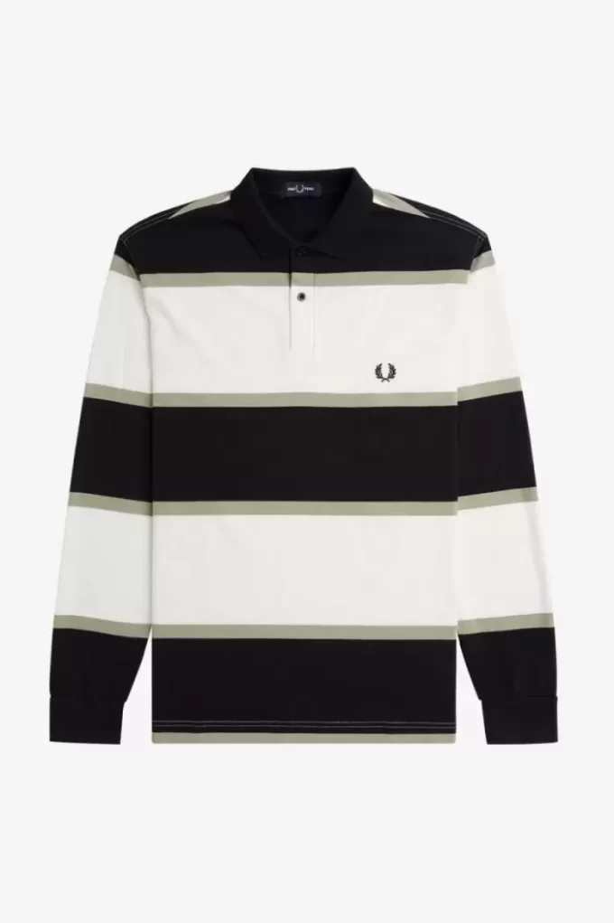 Polo de rayas relajadas para hombre Polo de rayas relajadas para hombre