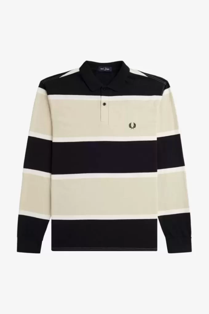 Polo de rayas relajadas para hombre Polo de rayas relajadas para hombre