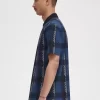Polo de tartán con cuello con cremallera para hombre