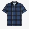 Polo de tartán con cuello con cremallera para hombre