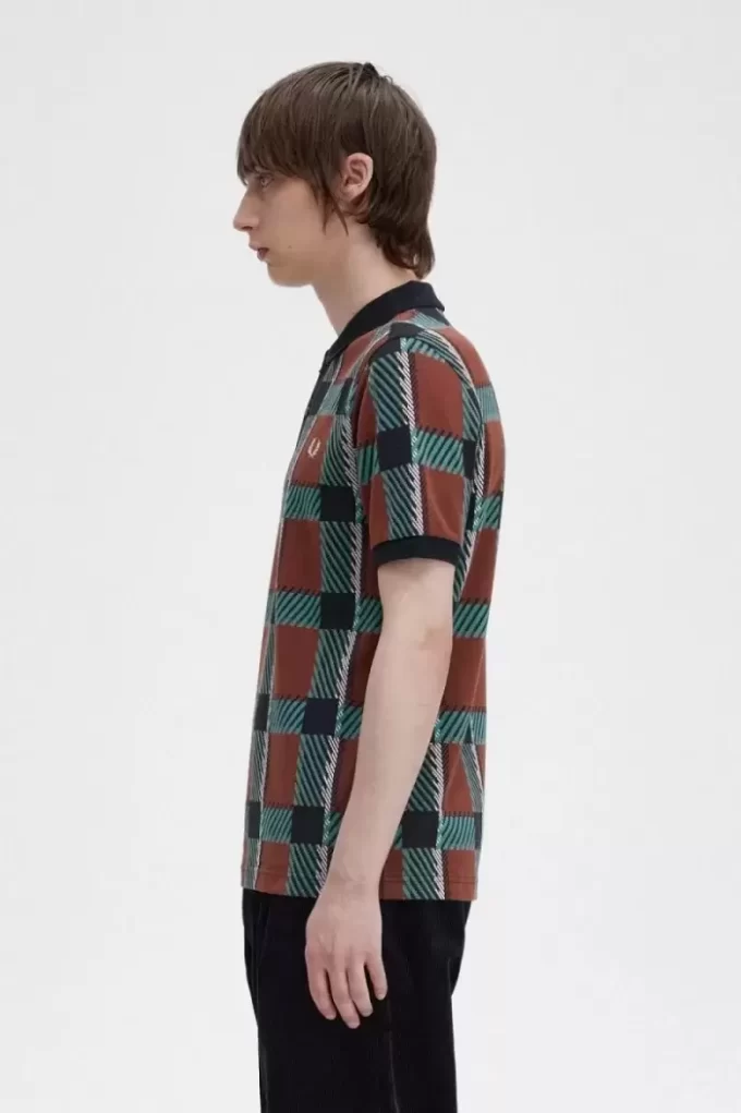 Polo de tartán Glitch para hombre Polo de tartán Glitch para hombre