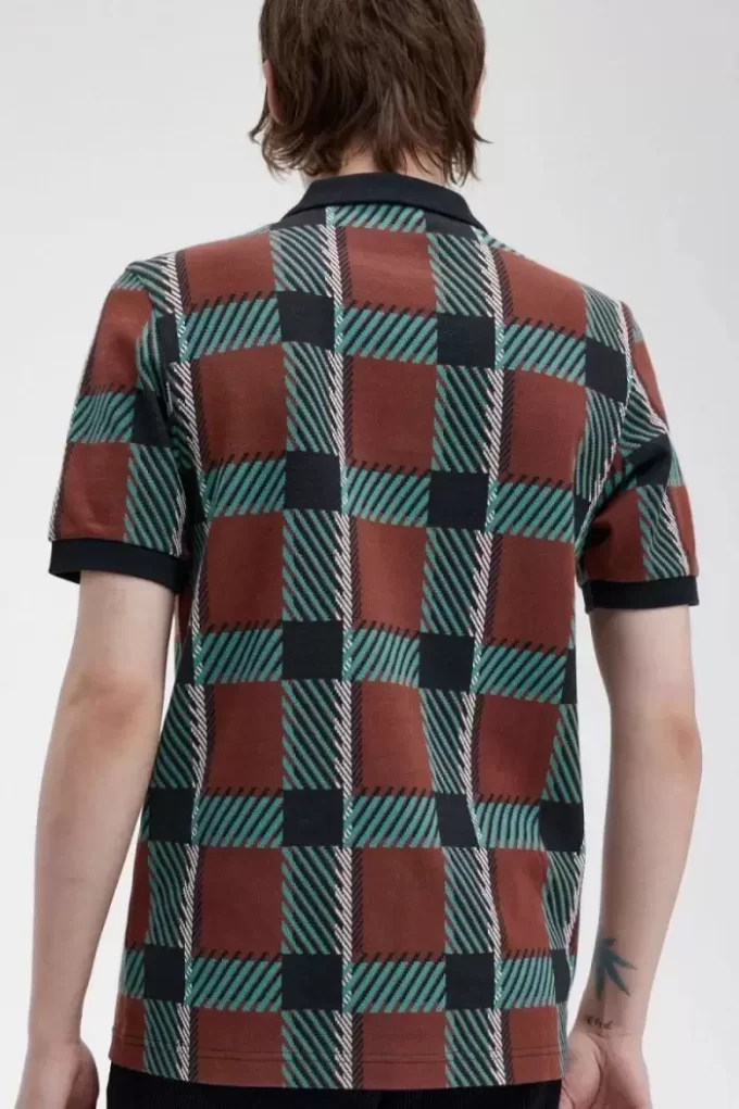 Polo de tartán Glitch para hombre Polo de tartán Glitch para hombre