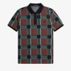 Polo de tartán Glitch para hombre Polo de tartán Glitch para hombre