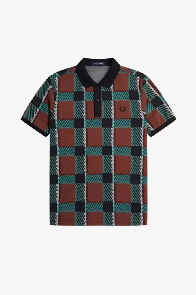 Polo de tartán Glitch para hombre Polo de tartán Glitch para hombre