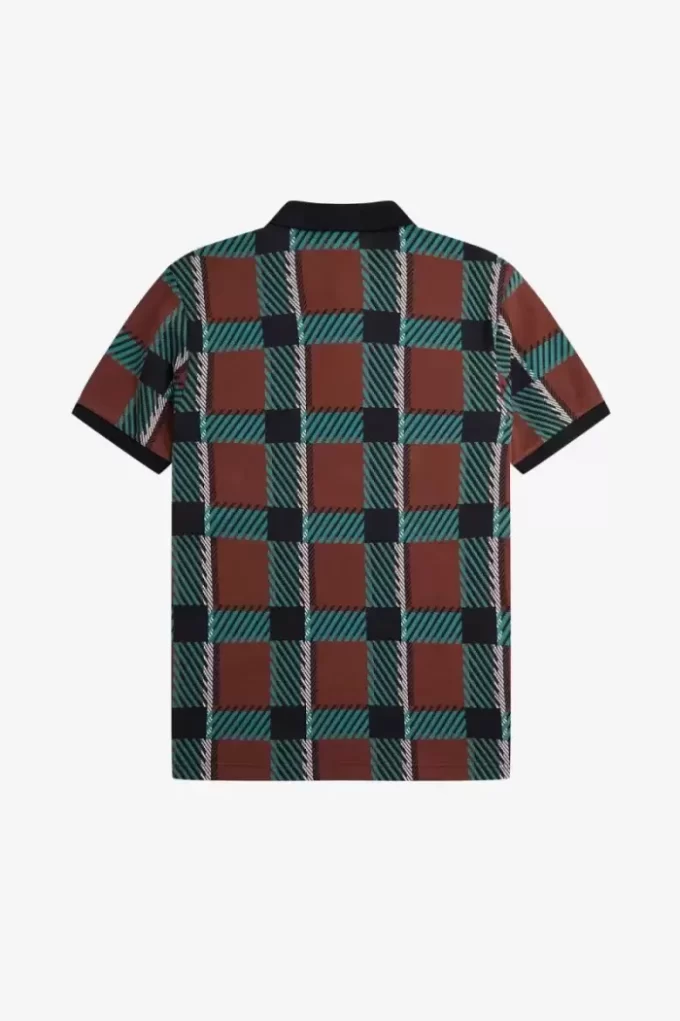 Polo de tartán Glitch para hombre Polo de tartán Glitch para hombre