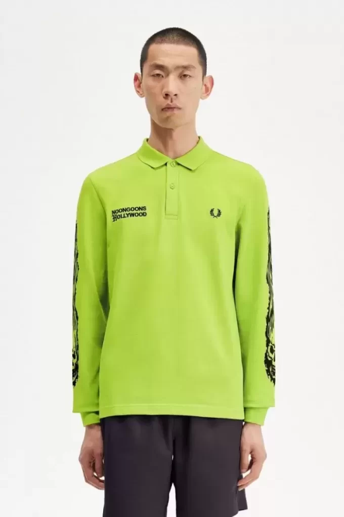 Polo gráfico de manga larga Noongoons para hombre