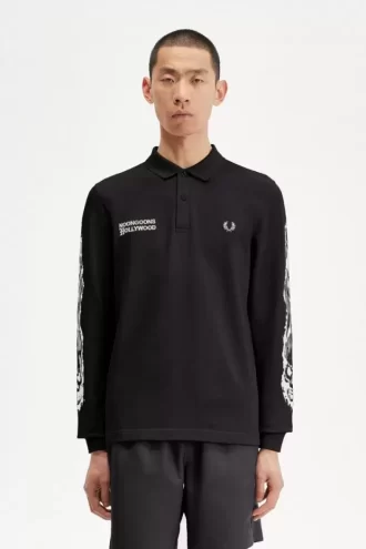 Polo gráfico de manga larga Noongoons para hombre