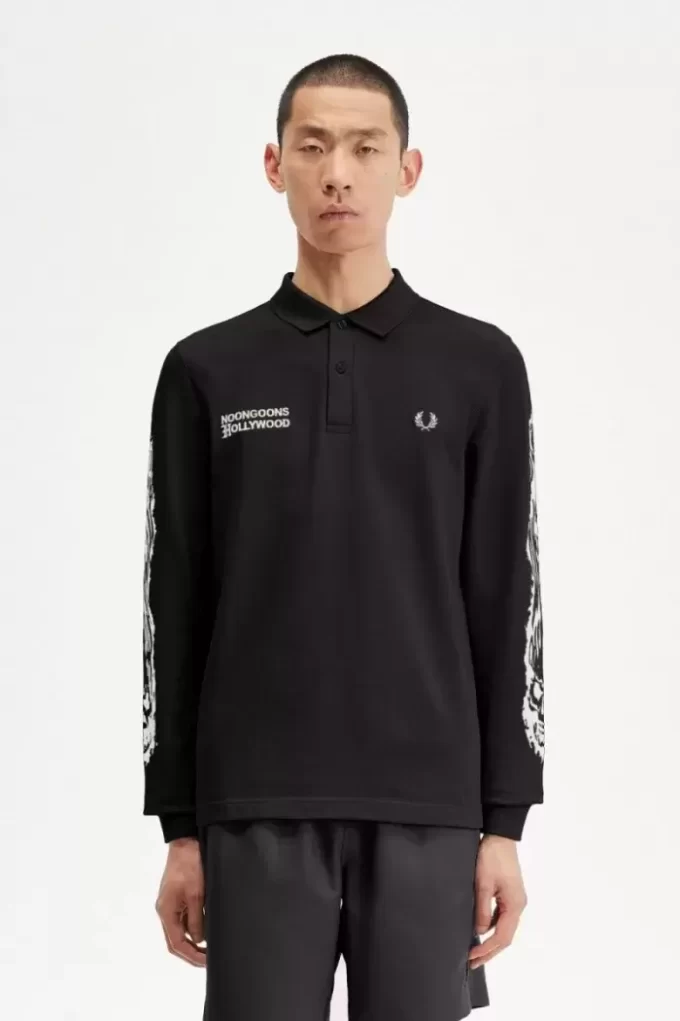 Polo gráfico de manga larga Noongoons para hombre