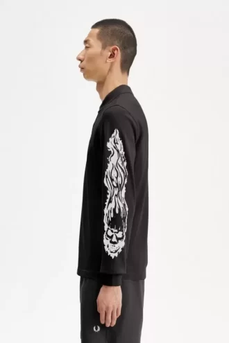 Polo gráfico de manga larga Noongoons para hombre