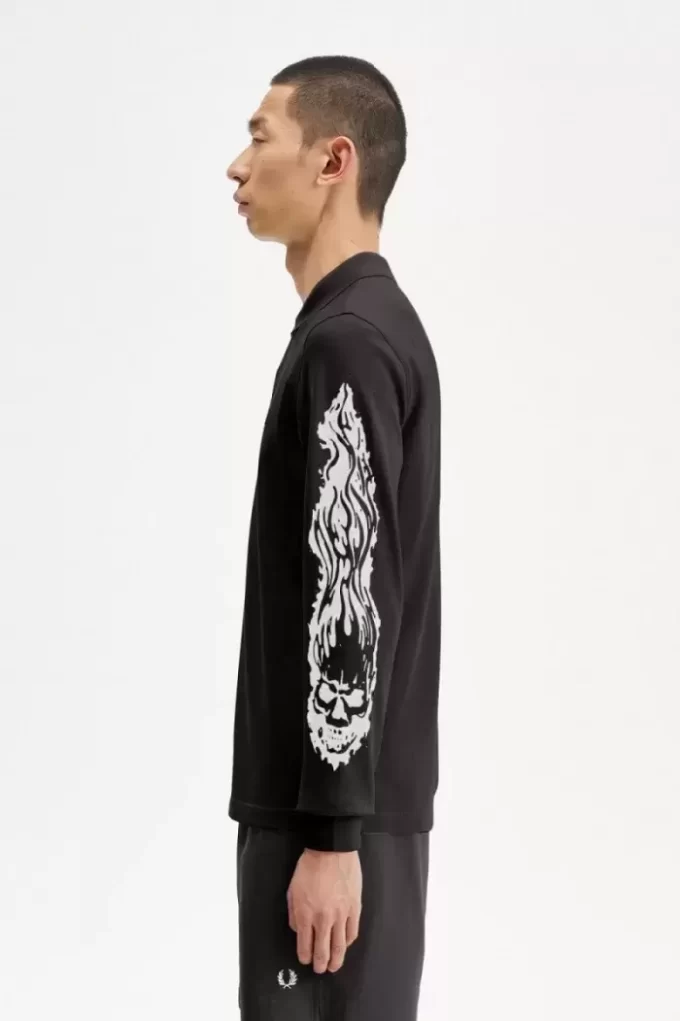 Polo gráfico de manga larga Noongoons para hombre