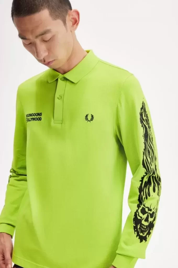 Polo gráfico de manga larga Noongoons para hombre