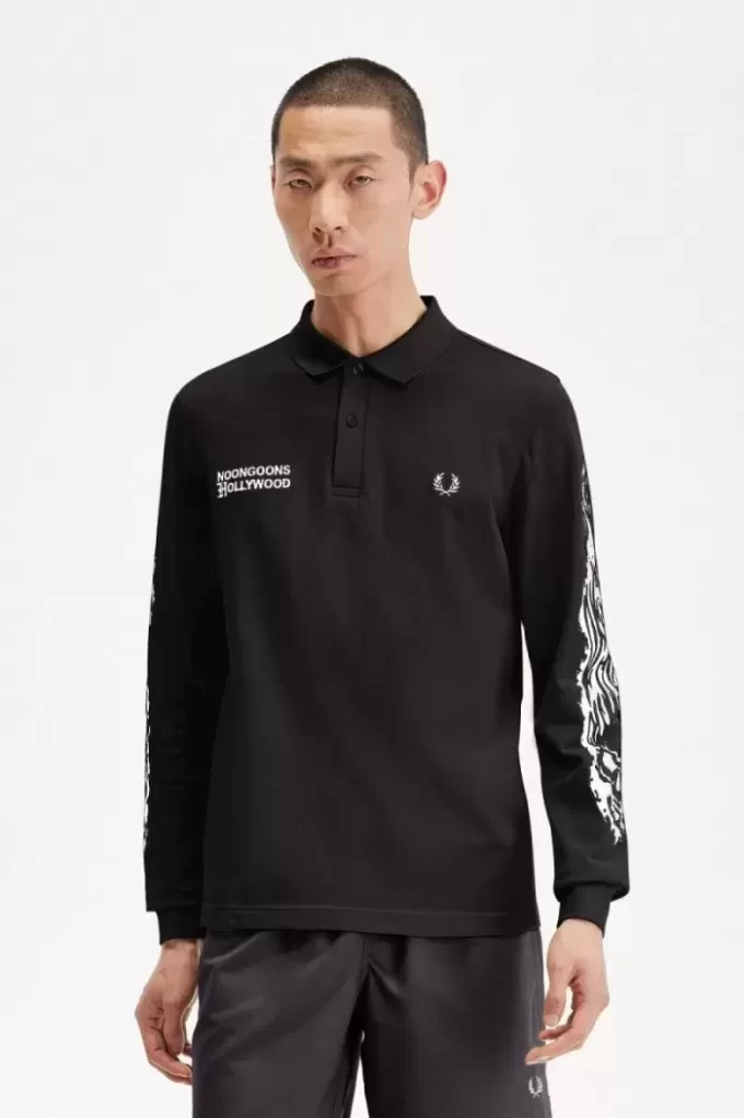Polo gráfico de manga larga Noongoons para hombre