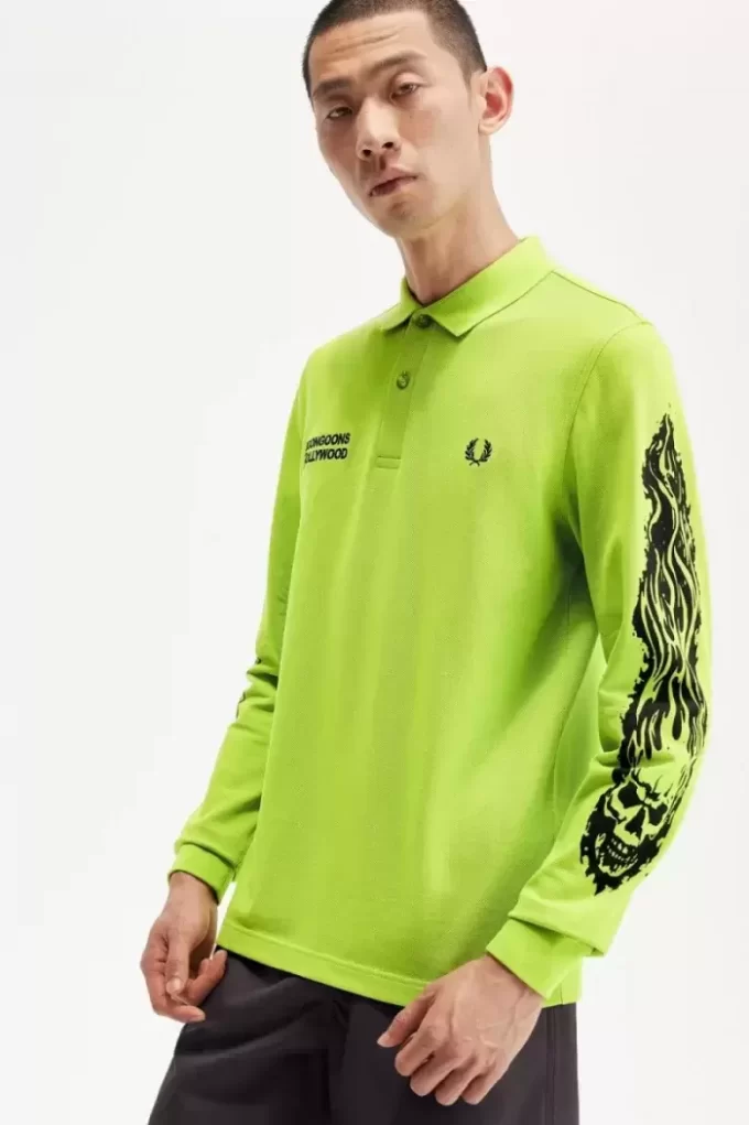 Polo gráfico de manga larga Noongoons para hombre