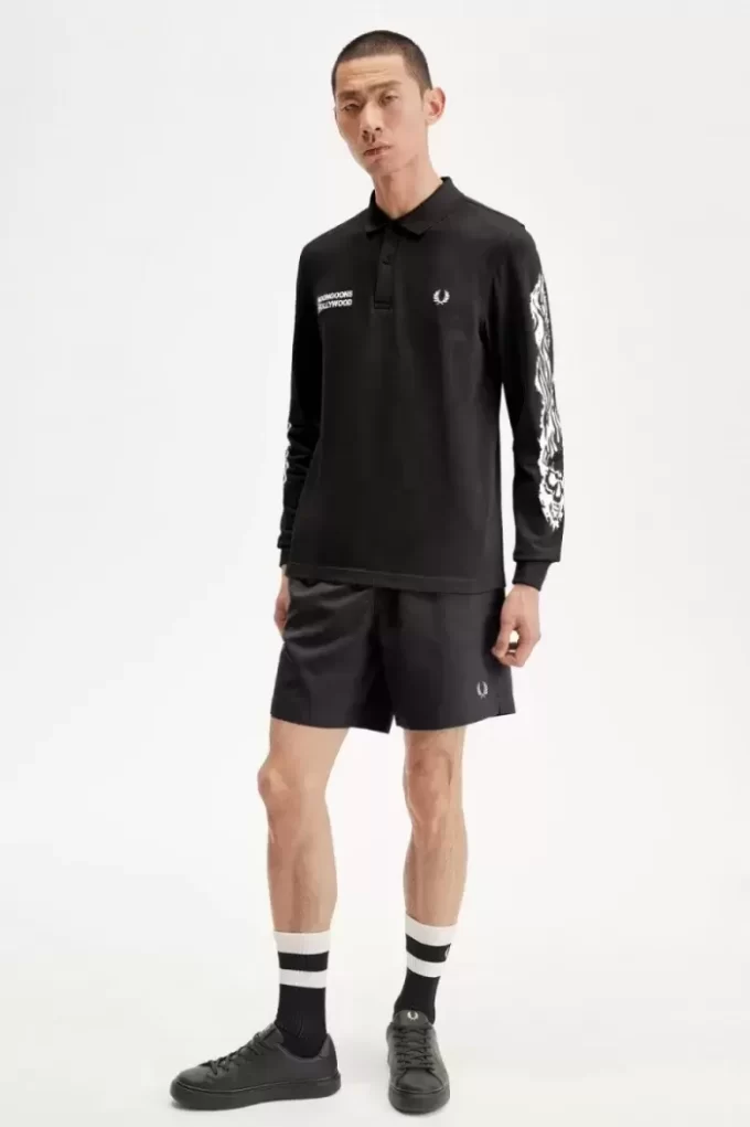 Polo gráfico de manga larga Noongoons para hombre