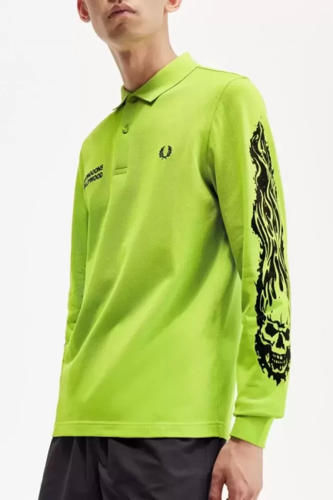 Polo gráfico de manga larga Noongoons para hombre