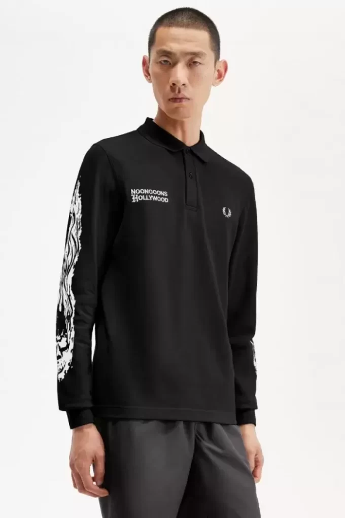 Polo gráfico de manga larga Noongoons para hombre