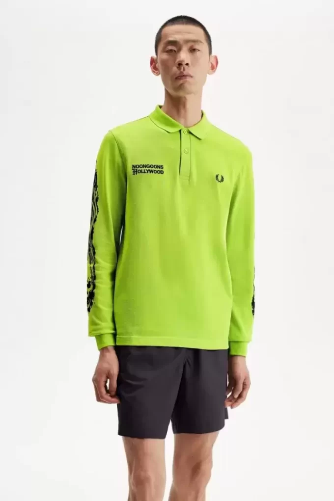 Polo gráfico de manga larga Noongoons para hombre