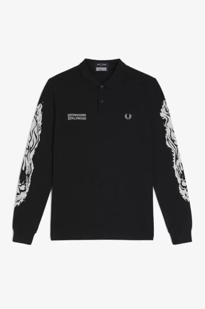 Polo gráfico de manga larga Noongoons para hombre