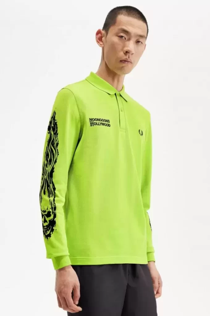 Polo gráfico de manga larga Noongoons para hombre