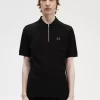 Polo texturizado con cuello y cremallera para hombre
