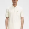 Polo texturizado con cuello y cremallera para hombre