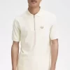Polo texturizado con cuello y cremallera para hombre