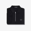 Polo texturizado con cuello y cremallera para hombre