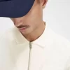 Polo texturizado con cuello y cremallera para hombre