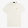Polo texturizado con cuello y cremallera para hombre