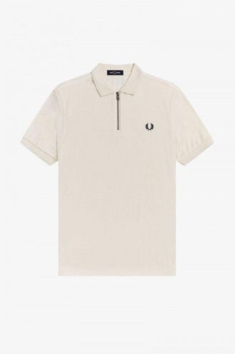 Polos de toalla con cuello con cremallera