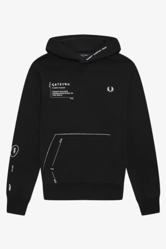 Sudadera con capucha estampada para hombre