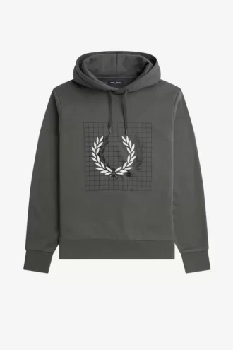 Sudadera con capucha y diseño de corona de laurel para hombre