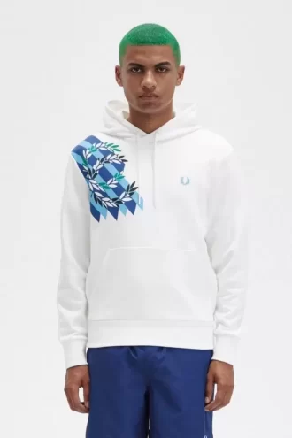 Sudadera con capucha y estampado de corona de laurel para hombre