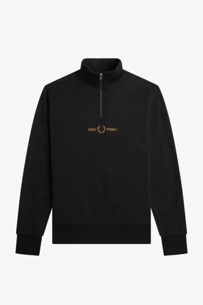 Sudadera con media cremallera y doble gráfico para hombre Sudadera con media cremallera y doble gráfico para hombre