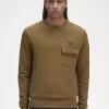 Sudadera de cuello redondo con detalle de bolsillo para hombre Sudadera de cuello redondo con detalle de bolsillo para hombre