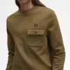 Sudadera de cuello redondo con detalle de bolsillo para hombre Sudadera de cuello redondo con detalle de bolsillo para hombre