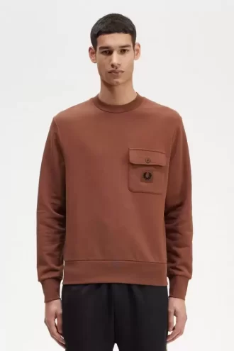 Sudadera de cuello redondo con detalle de insignia para hombre